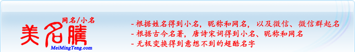 根據(jù)姓名得到小名，昵稱和網(wǎng)名；根據(jù)古今名著，唐詩(shī)宋詞得到小名，昵稱和網(wǎng)名；無(wú)極變換得到意想不到的超酷名字